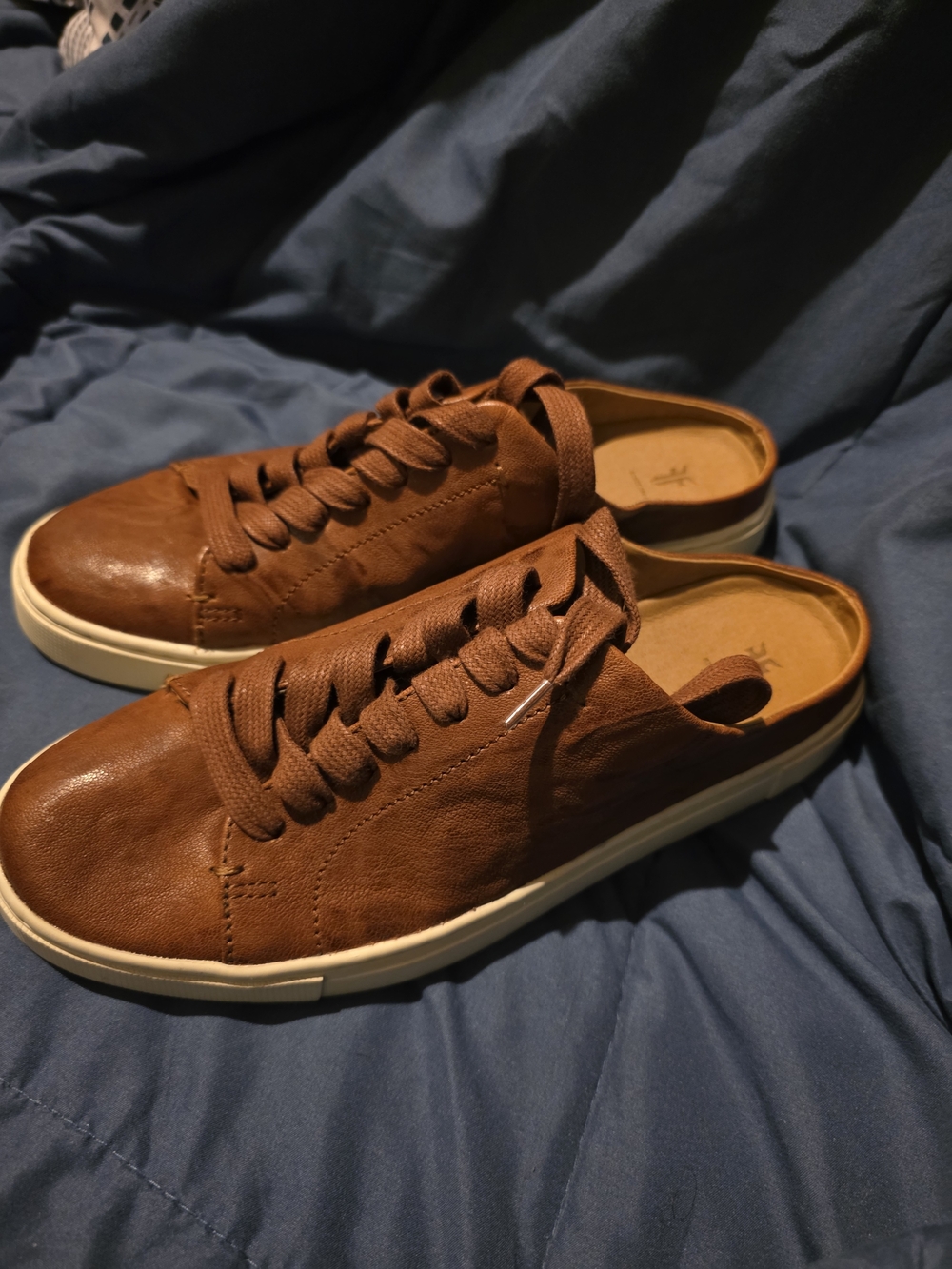 Brown Leather Slip-On Sneakers for Men